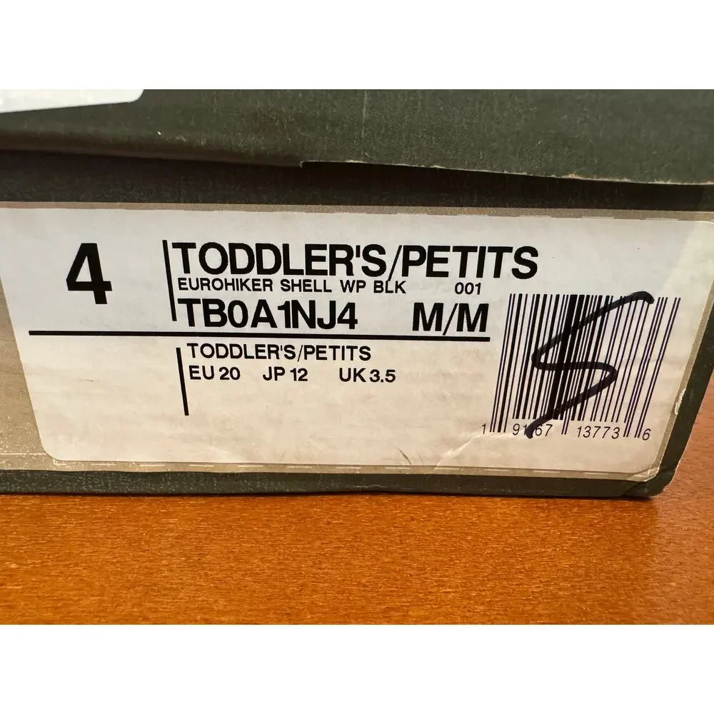 Timberland Euro Hiker Shell Water Resistant Toddler Boots Size 4 Black